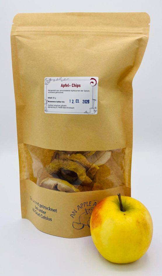 Apfelchips, Einwaage 80g